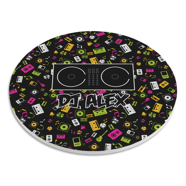 DJ Music Master Round Stone Trivet - Angle View