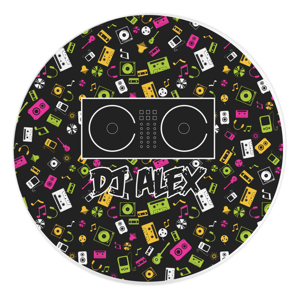 Custom DJ Music Master Round Stone Trivet (Personalized)