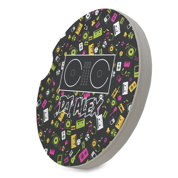 DJ Music Master Sandstone Car Coaster - STANDING ANGLE