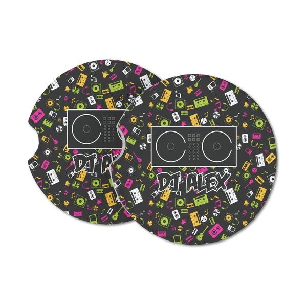 Custom Music DJ Master Sandstone Car Coasters (Personalized)