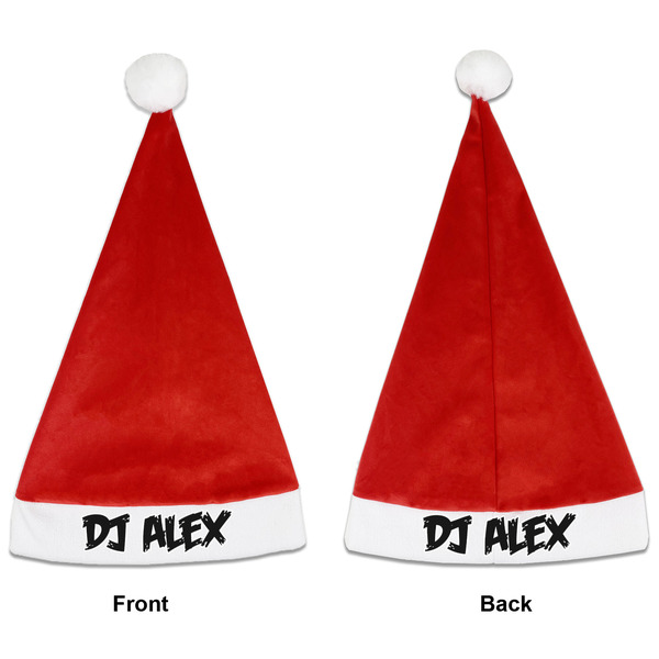 Custom Music DJ Master Santa Hat - Front & Back (Personalized)