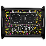 Music DJ Master Black Wooden Tray - Large w/ Name or Text
