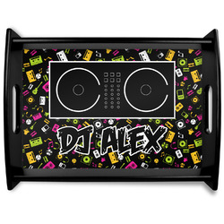 Music DJ Master Black Wooden Tray - Large w/ Name or Text