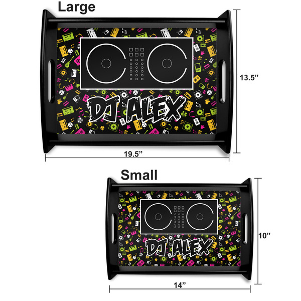 Music DJ Master Serving Tray Black Sizes