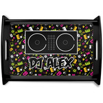 Music DJ Master Black Wooden Tray - Small w/ Name or Text