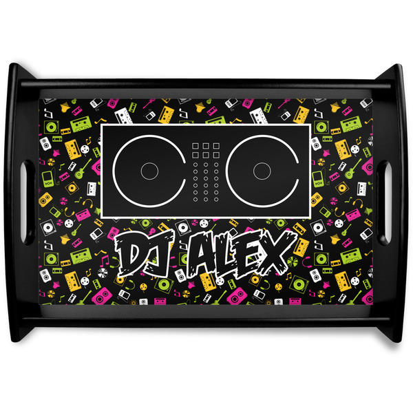 Custom Music DJ Master Black Wooden Tray - Small w/ Name or Text