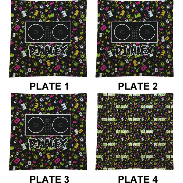 Music DJ Master Set of Square Dinner Plates (Approval)
