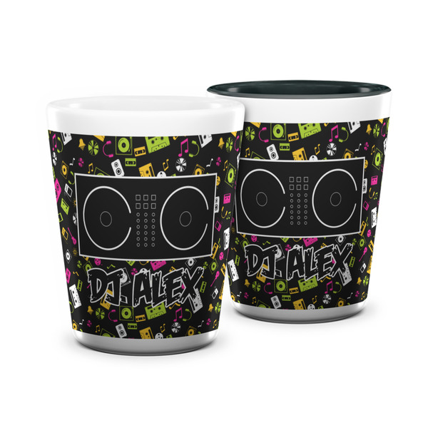 Custom DJ Music Master Ceramic Shot Glass - 1.5 oz (Personalized)