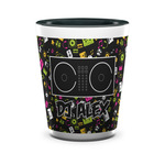 DJ Music Master Ceramic Shot Glass - 1.5 oz - Two Tone - Set of 4 (Personalized)