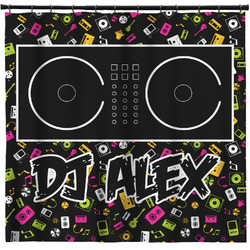 DJ Music Master Shower Curtain - Custom Size w/ Name or Text