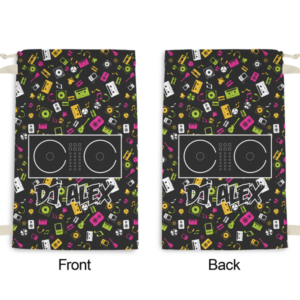 DJ Music Master Small Laundry Bag - Front & Back View