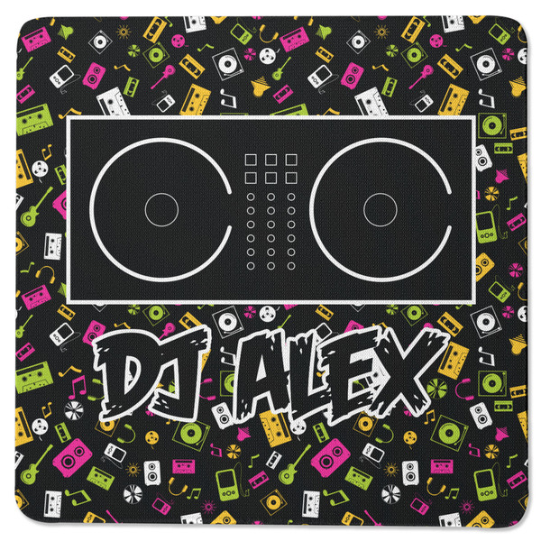 Custom Music DJ Master Square Rubber Backed Coaster w/ Name or Text