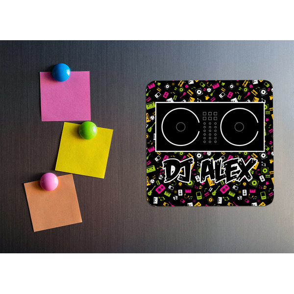 DJ Music Master Square Fridge Magnet - LIFESTYLE