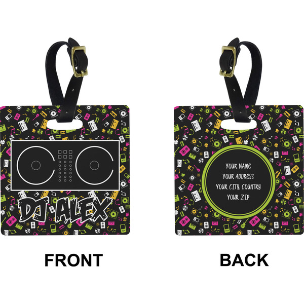 Music DJ Master Square Luggage Tag (Front + Back)