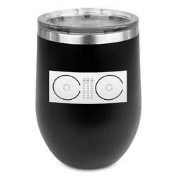 DJ Music Master Stemless Stainless Steel Wine Tumbler - Black - Double Sided (Personalized)