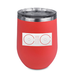 DJ Music Master Stemless Stainless Steel Wine Tumbler - Coral - Double Sided (Personalized)