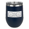 DJ Music Master Stainless Wine Tumblers - Navy - Single Sided - Front