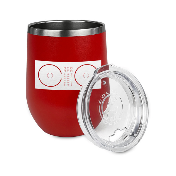 DJ Music Master Stainless Wine Tumblers - Red - Single Sided - Alt View