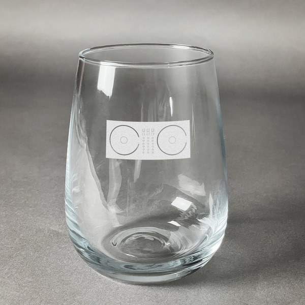 Custom DJ Music Master Stemless Wine Glass (Single)