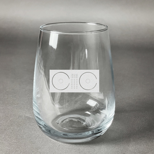 Custom DJ Music Master Stemless Wine Glass (Single)