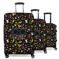 DJ Music Master 3 Piece Luggage Set - 20" Carry On, 24" Medium Checked, 28" Large Checked (Personalized)