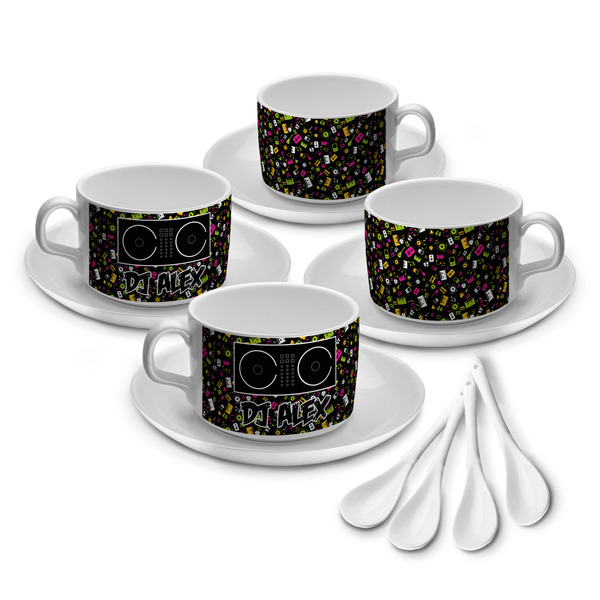 Custom Music DJ Master Tea Cup - Set of 4 (Personalized)
