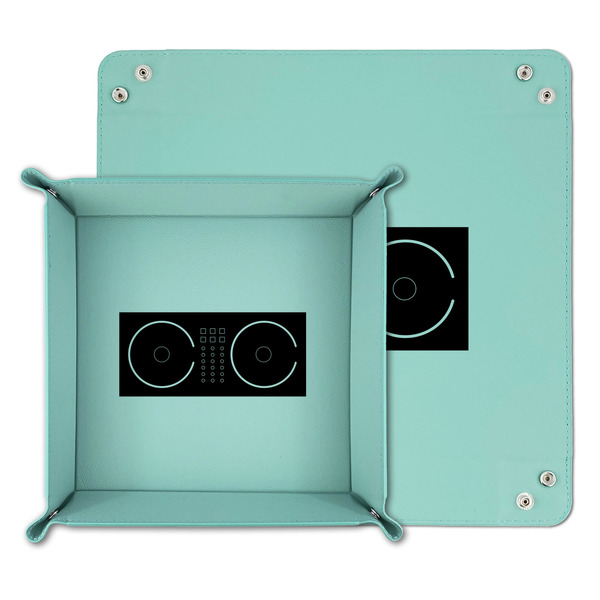 DJ Music Master Teal Faux Leather Valet Trays - PARENT MAIN