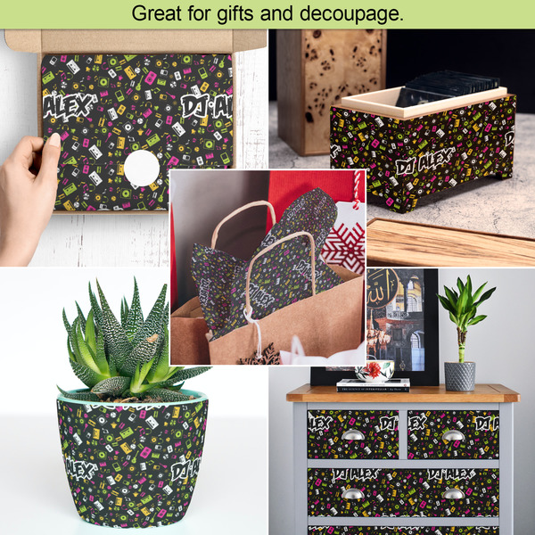 DJ Music Master Tissue Paper - In Use Collage