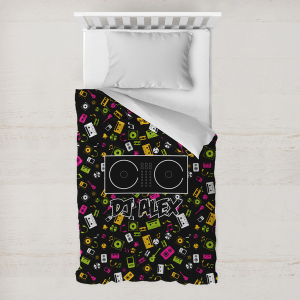 Custom Music DJ Master Toddler Duvet Cover w/ Name or Text