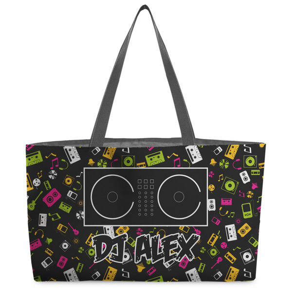 Custom DJ Music Master Beach Totes Bag - w/ Black Handles (Personalized)