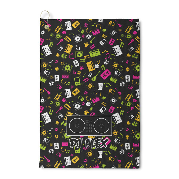 Custom DJ Music Master Waffle Weave Golf Towel (Personalized)