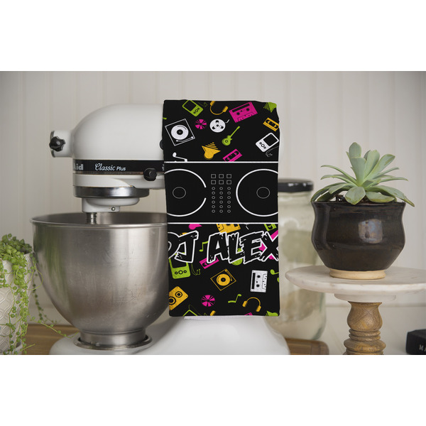 DJ Music Master Waffle Weave Towel - Full Color Print - Lifestyle Image