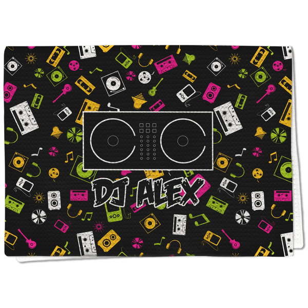 Custom DJ Music Master Kitchen Towel - Waffle Weave - Full Color Print (Personalized)