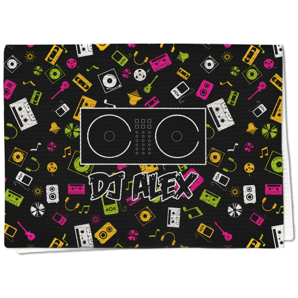 Custom DJ Music Master Kitchen Towel - Waffle Weave - Full Color Print (Personalized)