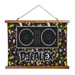 DJ Music Master Wall Hanging Tapestry - Wide (Personalized)