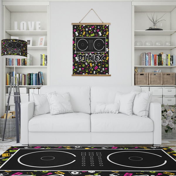 DJ Music Master Wall Hanging Tapestry - Portrait - IN CONTEXT