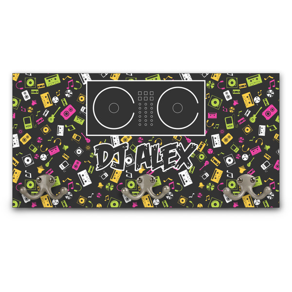 Custom Music DJ Master Wall Mounted Coat Rack w/ Name or Text