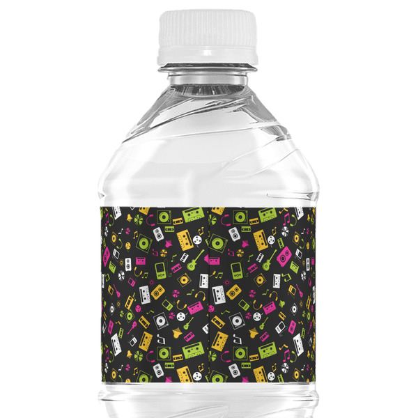 DJ Music Master Water Bottle Label - Back View