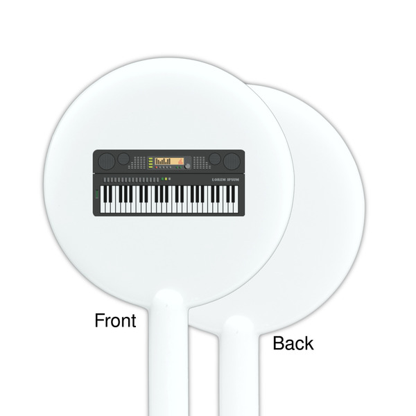 DJ Music Master White Plastic 5.5" Stir Stick - Single Sided - Round - Front & Back