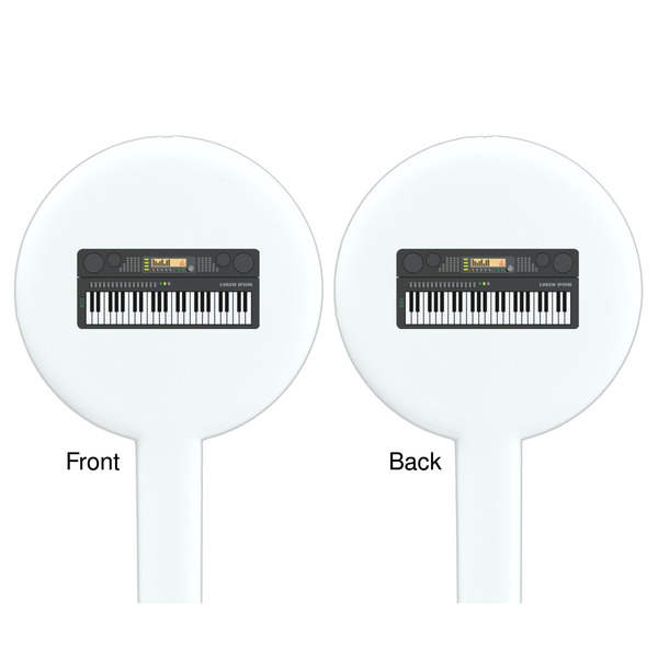 DJ Music Master White Plastic 7" Stir Stick - Double Sided - Round - Front & Back