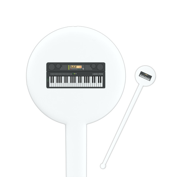 Custom DJ Music Master 7" Round Plastic Stir Sticks - White - Double Sided