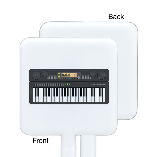 DJ Music Master White Plastic Stir Stick - Single Sided - Square - Approval