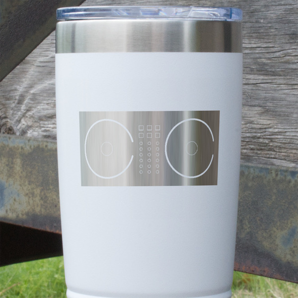 DJ Music Master White Polar Camel Tumbler - 20oz - Close Up