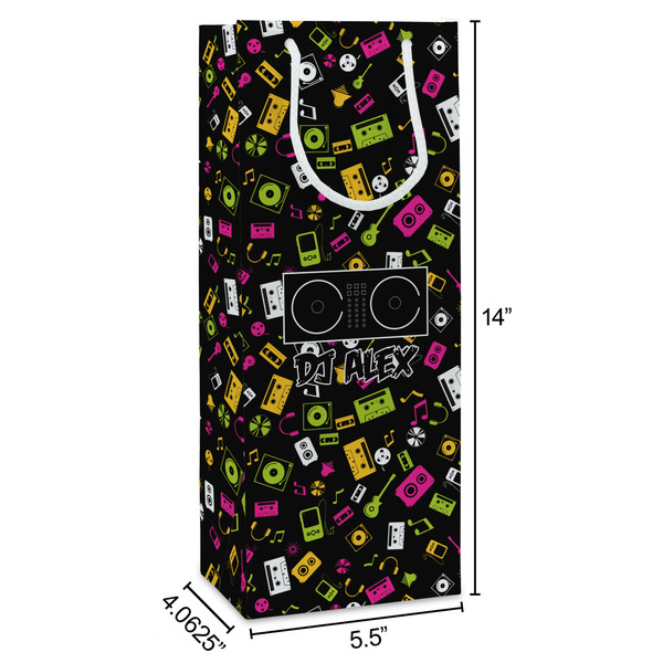 DJ Music Master Wine Gift Bag - Dimensions