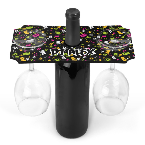 Custom Music DJ Master Wine Bottle & Glass Holder (Personalized)