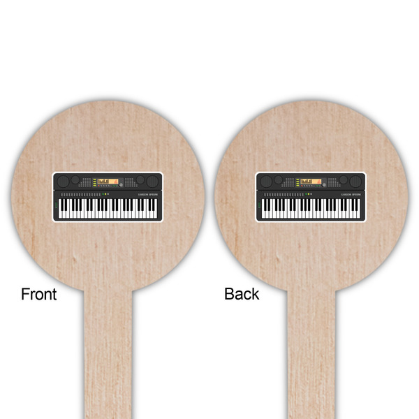 DJ Music Master Wooden 6" Food Pick - Round - Double Sided - Front & Back