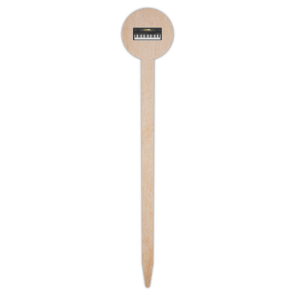 DJ Music Master Wooden 6" Food Pick - Round - Single Pick