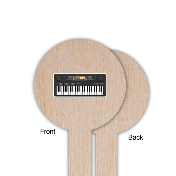 DJ Music Master Wooden 6" Food Pick - Round - Single Sided - Front & Back