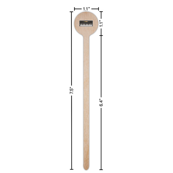 DJ Music Master Wooden 7.5" Stir Stick - Round - Dimensions