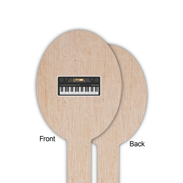 DJ Music Master Wooden Food Pick - Oval - Single Sided - Front & Back